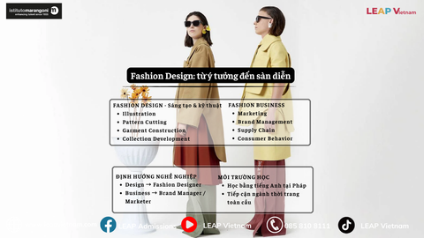 Du học Pháp bằng tiếng Anh: So sánh Fashion Design và Fashion Business – chọn gì?