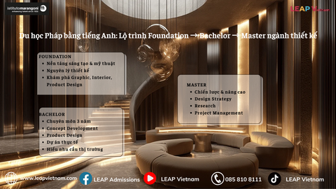 Du học Pháp bằng tiếng Anh: Lộ trình Foundation → Bachelor → Master ngành thiết kế
