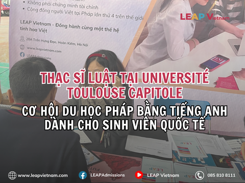 Thạc sĩ Luật tại Université Toulouse Capitole: Cơ hội du học Pháp bằng tiếng Anh dành cho sinh viên quốc tế