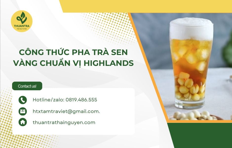 Công thức pha trà sen vàng chuẩn vị HighLands