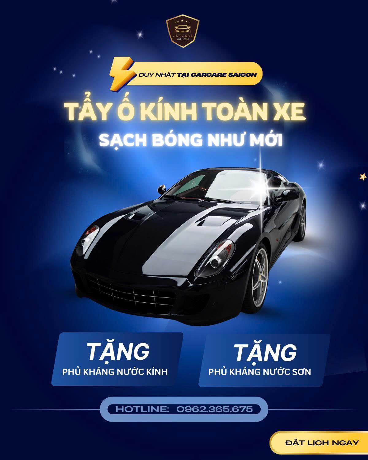 TẨY Ố KÍNH TOÀN XE – SẠCH BÓNG NHƯ MỚI!