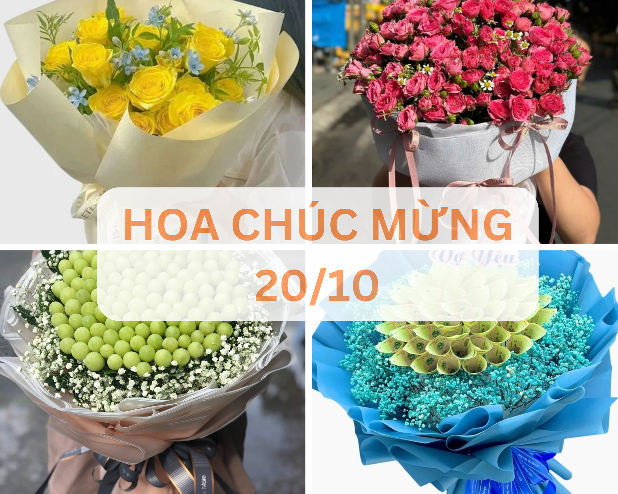 Hoa 20/10 đẹp tặng người yêu, vợ, mẹ