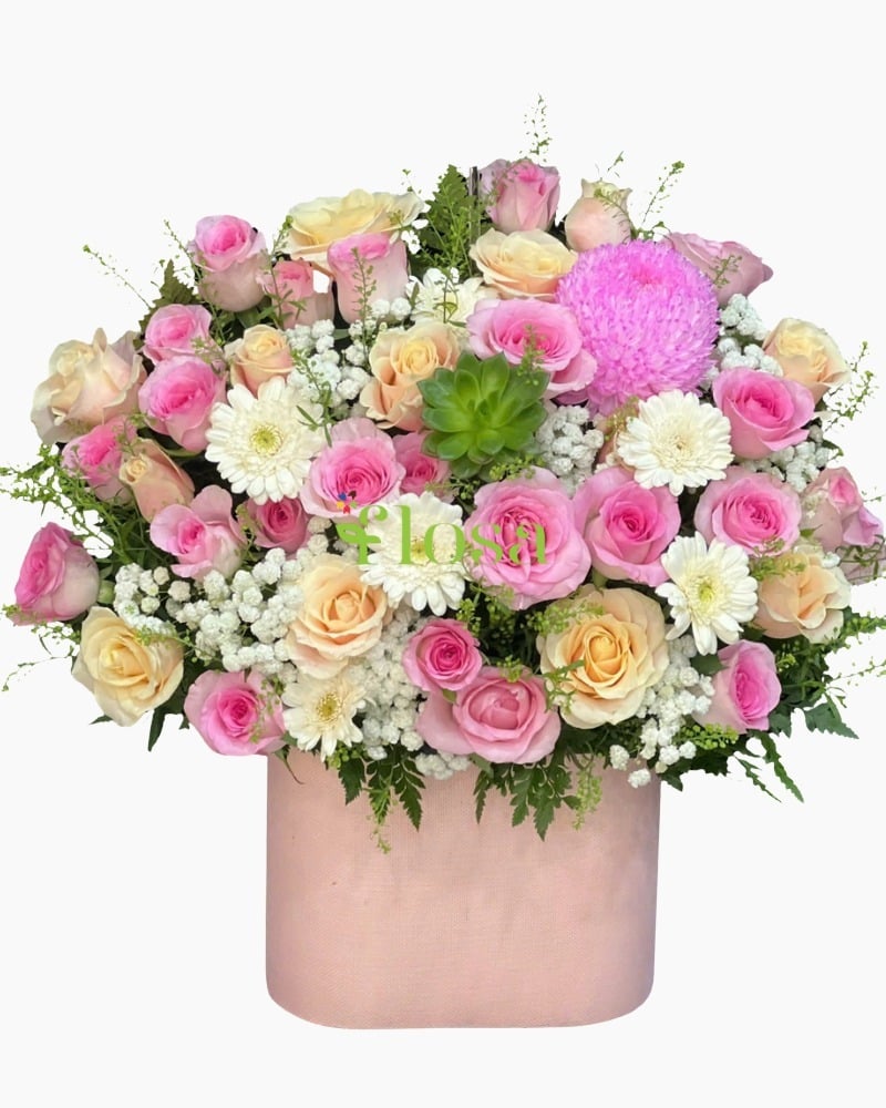 Giỏ hoa hồng 8/3 đẹp để tặng sếp