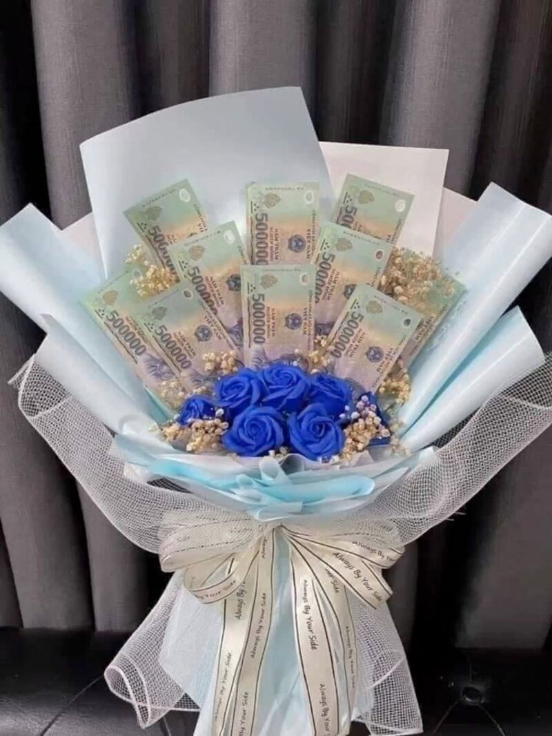 Mẫu hoa tiền 500k 10 tờ đẹp