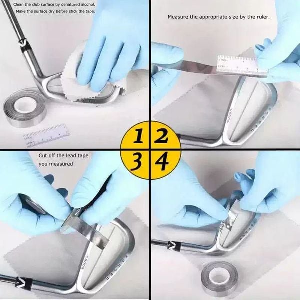 Cuộn Chì Dán Cân Bằng Tăng Trọng Lượng Vợt Pickleball, Tennis, Golf 30gram, Dài 107cm, Rộng 1.2cm