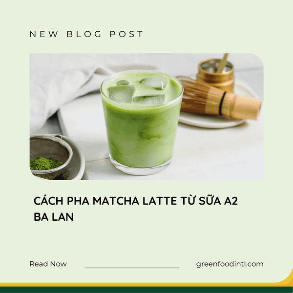CÁCH PHA MATCHA LATTE TỪ SỮA A2 BA LAN