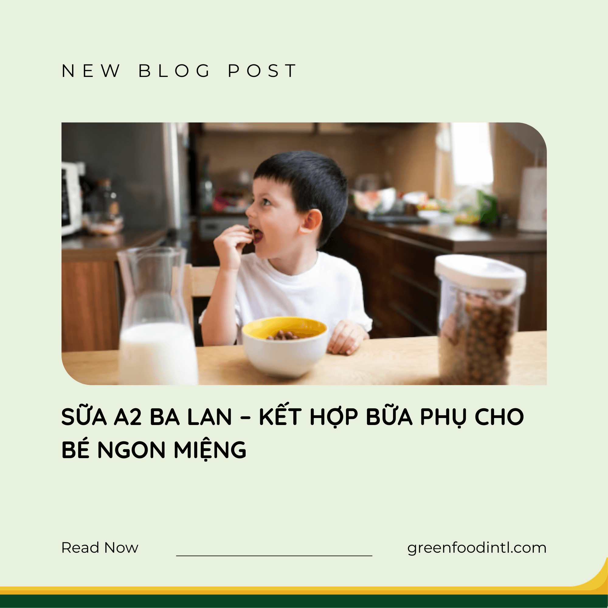 SỮA A2 BA LAN – KẾT HỢP BỮA PHỤ CHO BÉ NGON MIỆNG