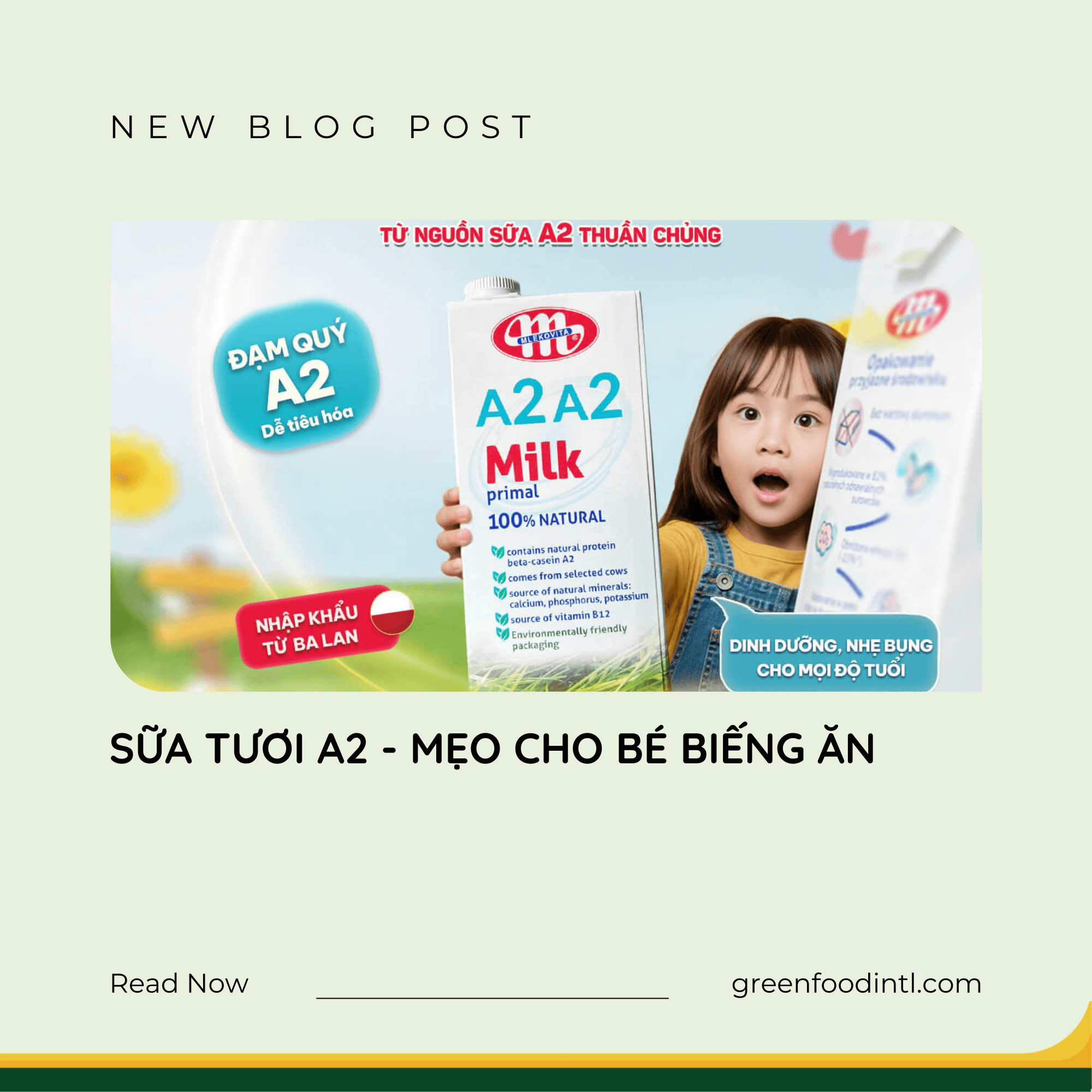 SỮA TƯƠI A2 - MẸO CHO BÉ BIẾNG ĂN