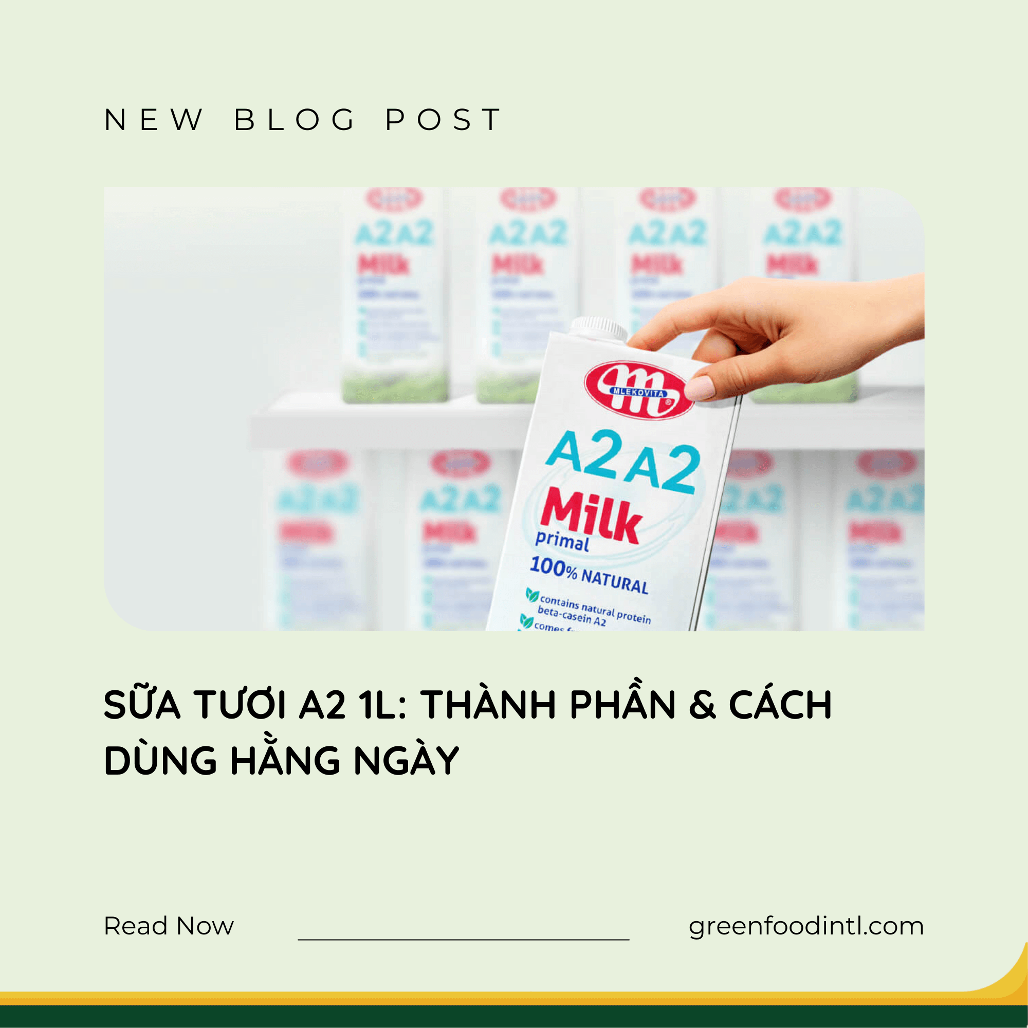 THÀNH PHẦN & CÁCH DÙNG HẰNG NGÀY TRONG SỮA TƯƠI A2