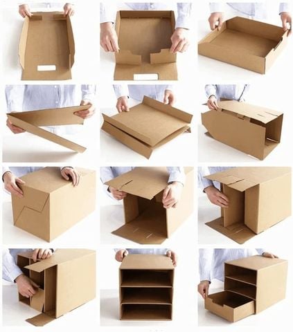 Cách Làm Kệ Sách Mini Từ Hộp Giấy Carton