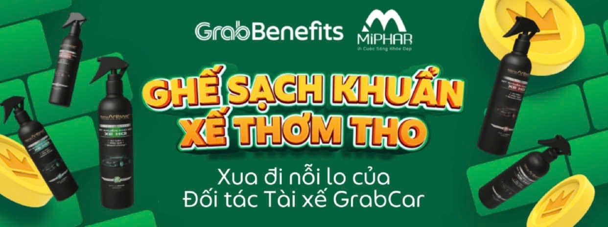Areiwa tặng 40.000 chai xịt khuẩn khử mùi xe hơi cho tài xế Grabcar