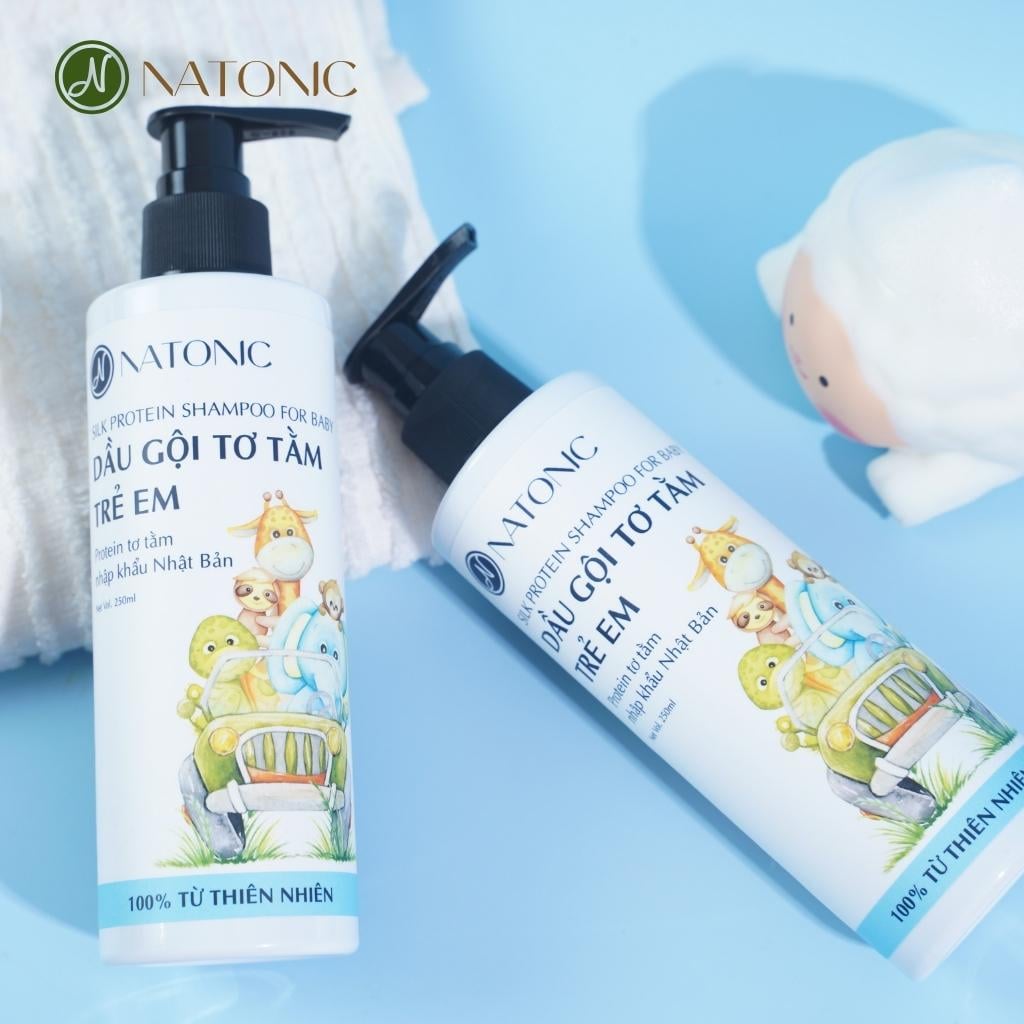 Dầu gội em bé tơ tằm Natonic 100% thành phần thiên nhiên, an toàn cho trẻ sơ sinh
