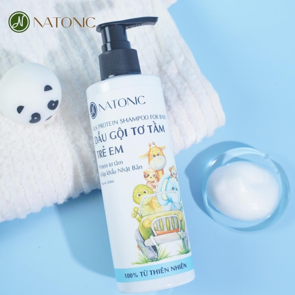 Dầu gội em bé tơ tằm Natonic 100% thành phần thiên nhiên, an toàn cho trẻ sơ sinh