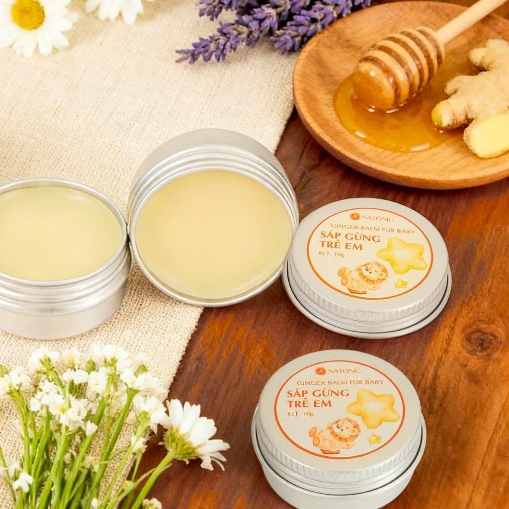 Sáp gừng Natonic giữ ấm cho trẻ em, phòng cảm lạnh, ngừa nghẹt mũi, dưỡng ẩm