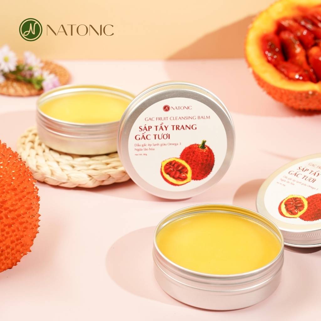 Sáp tẩy trang Gấc Tươi Natonic làm sạch lớp makeup, dưỡng ẩm da, không chứa dầu khoáng