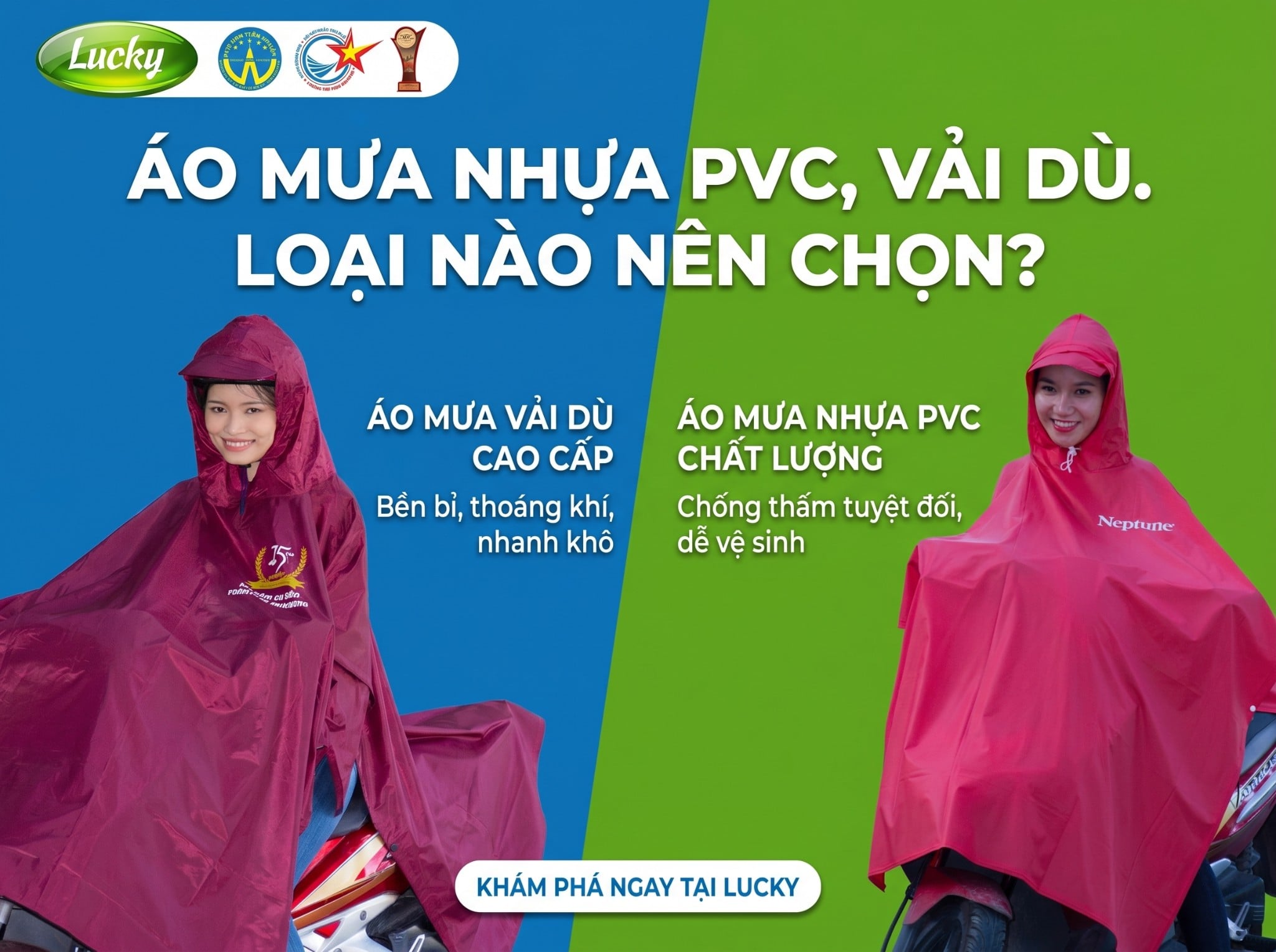 Các chất liệu áo mưa phổ biến:  nhựa PVC, vải dù – Nên chọn loại nào?