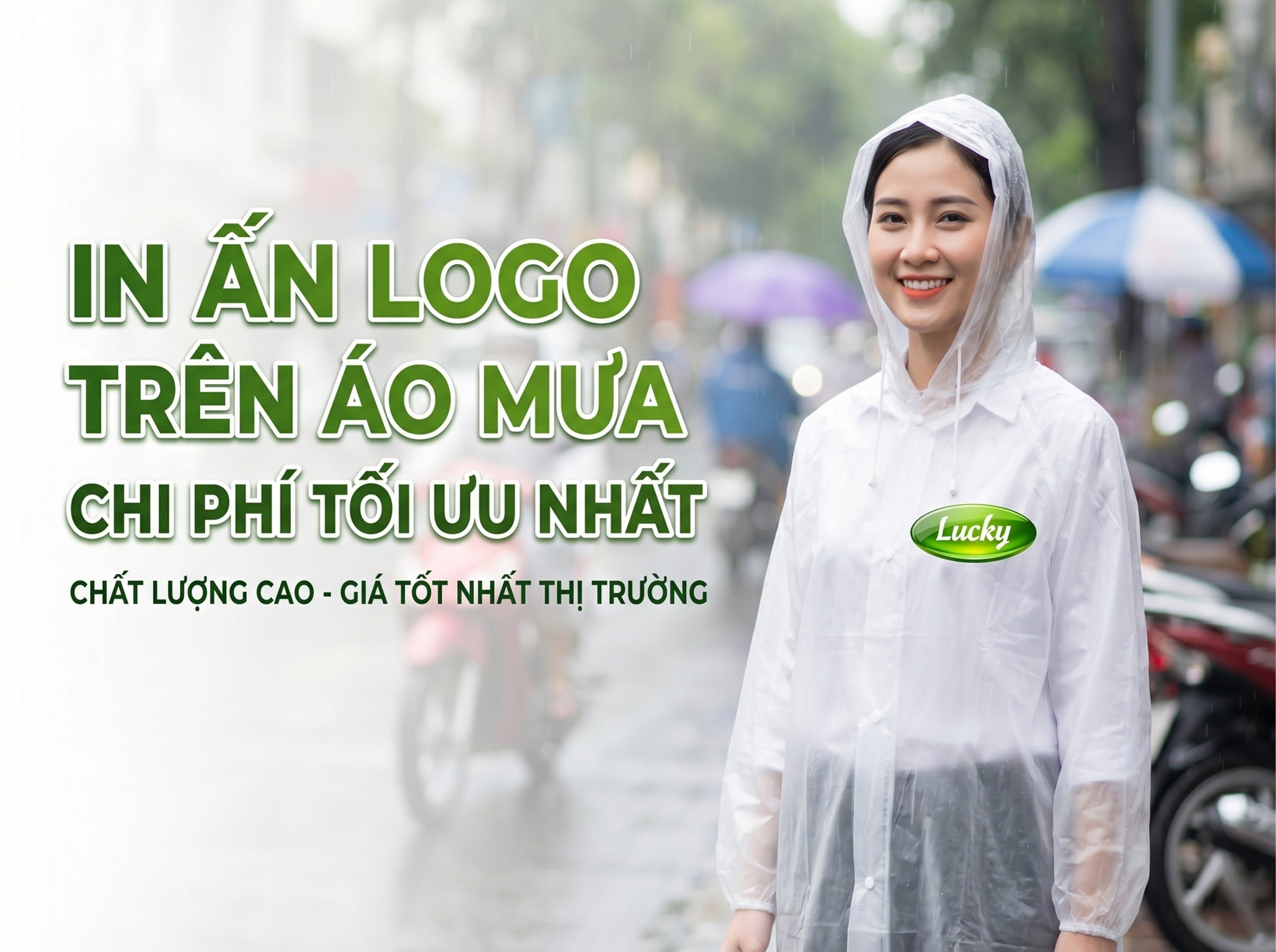 Áo mưa nhựa PVC in logo – Giải pháp tiết kiệm cho đơn hàng số lượng lớn