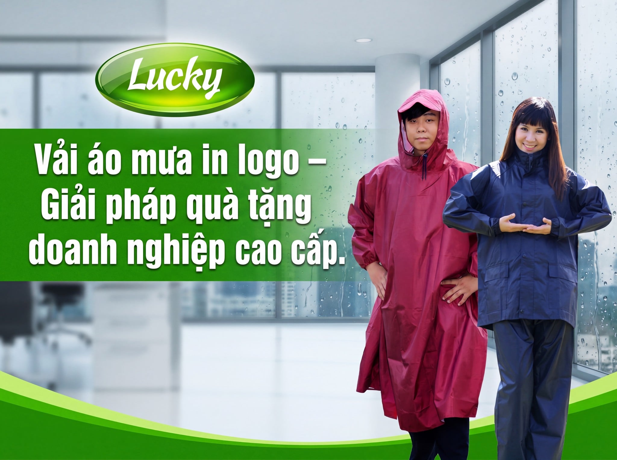 Áo mưa vải dù in logo – Giải pháp quà tặng doanh nghiệp cao cấp