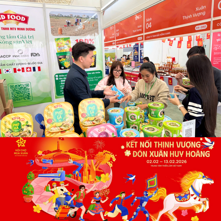 KHÁCH HÀNG HÀO HỨNG TRẢI NGHIỆM SẢN PHẨM CỦA MDFOOD TẠI HỘI CHỢ MÙA XUÂN