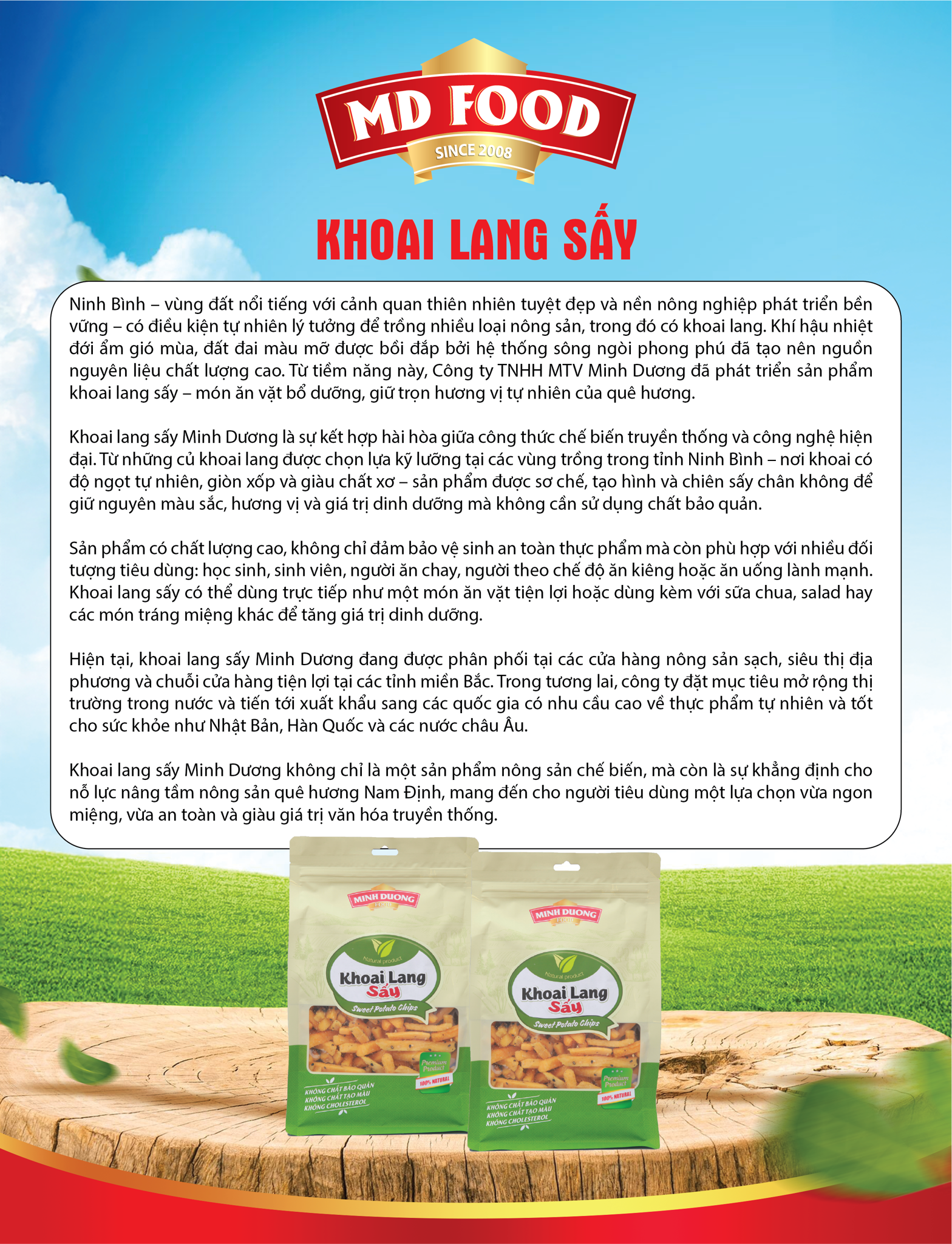 Giữ trọn vị quê trong từng lát khoai sấy MDFood