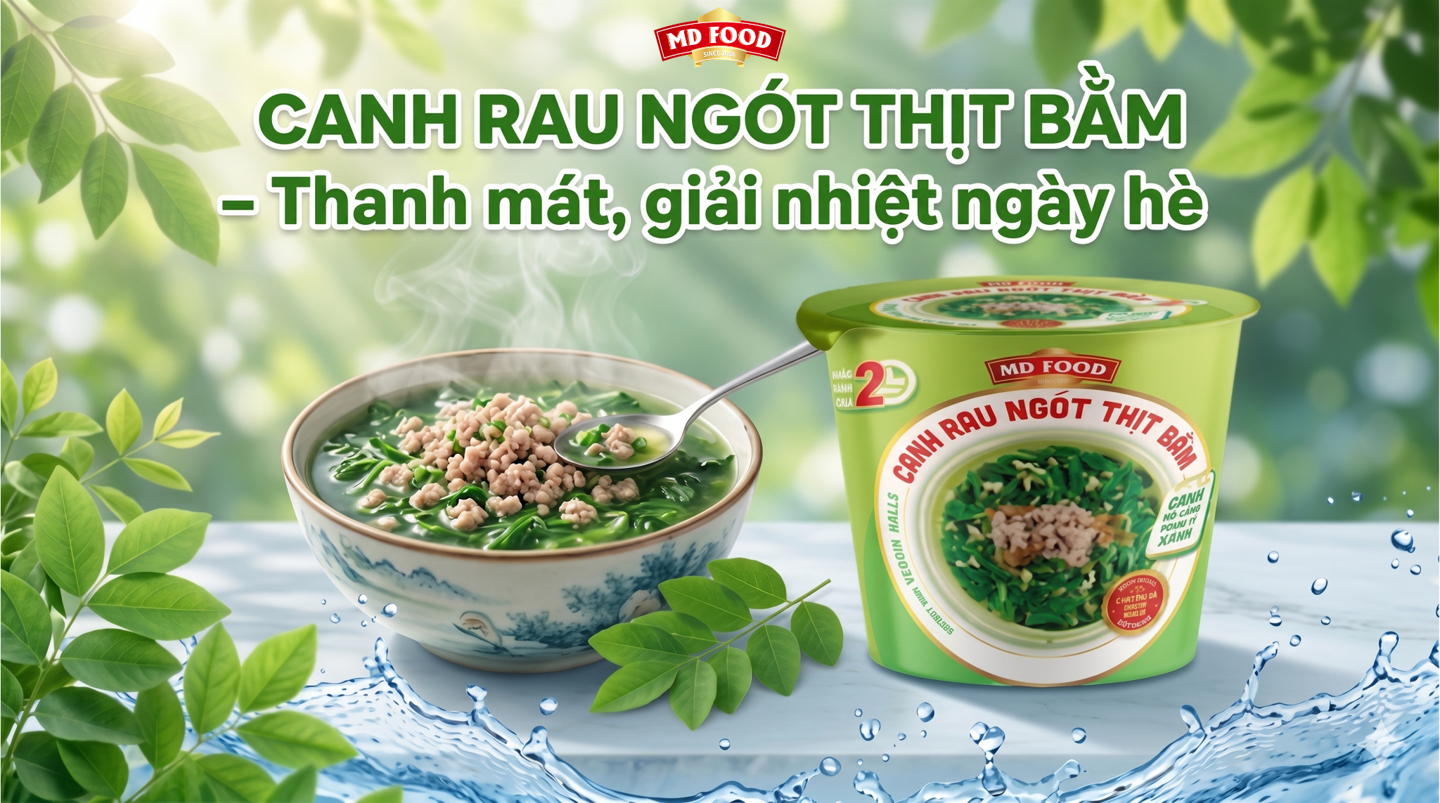 Canh Rau Ngót Thịt Bằm Sấy Thăng Hoa MD Food