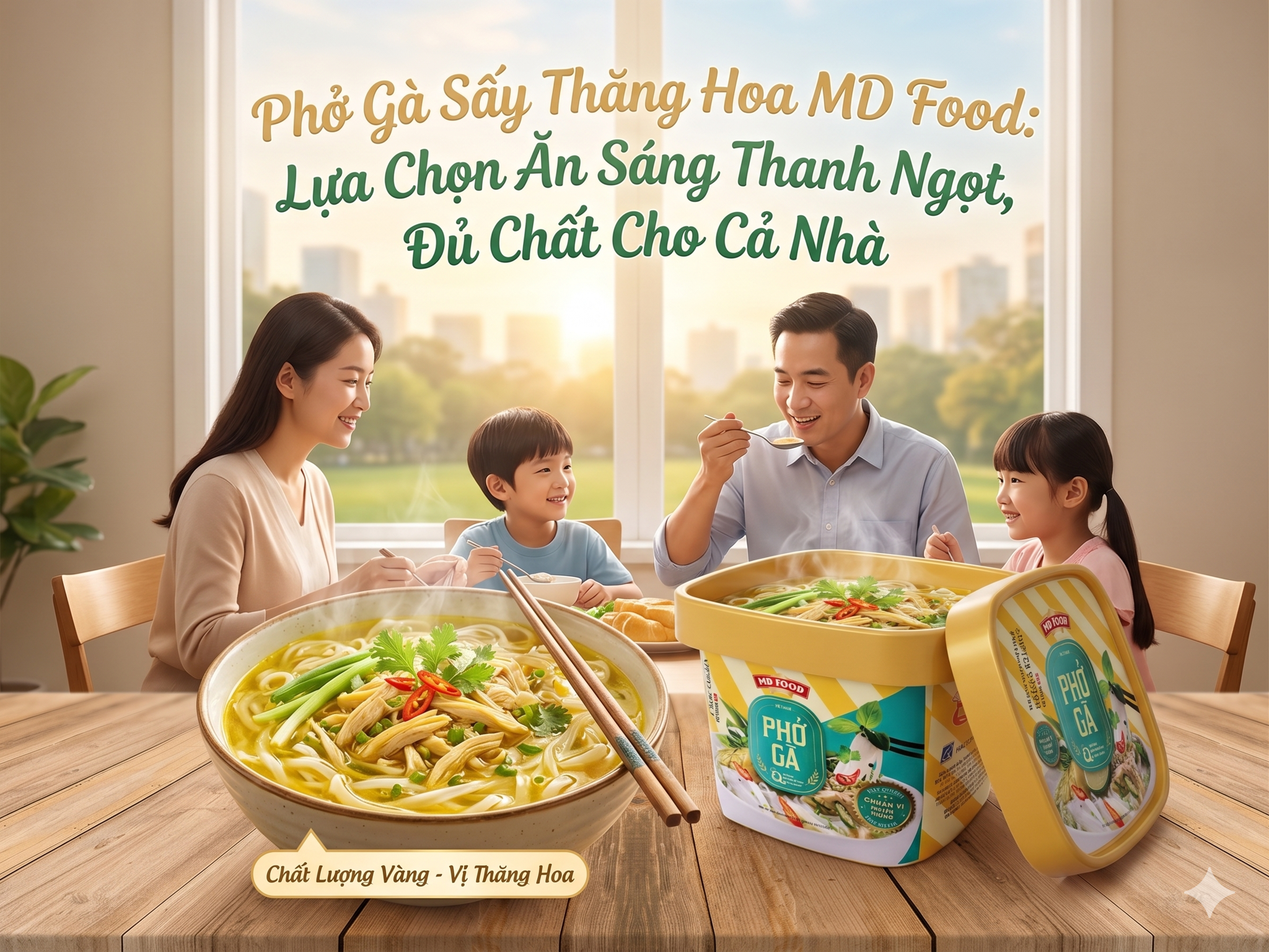 Phở Gà Sấy Thăng Hoa MD Food: Bữa Sáng Thanh Ngọt Cho Cả Gia Đình