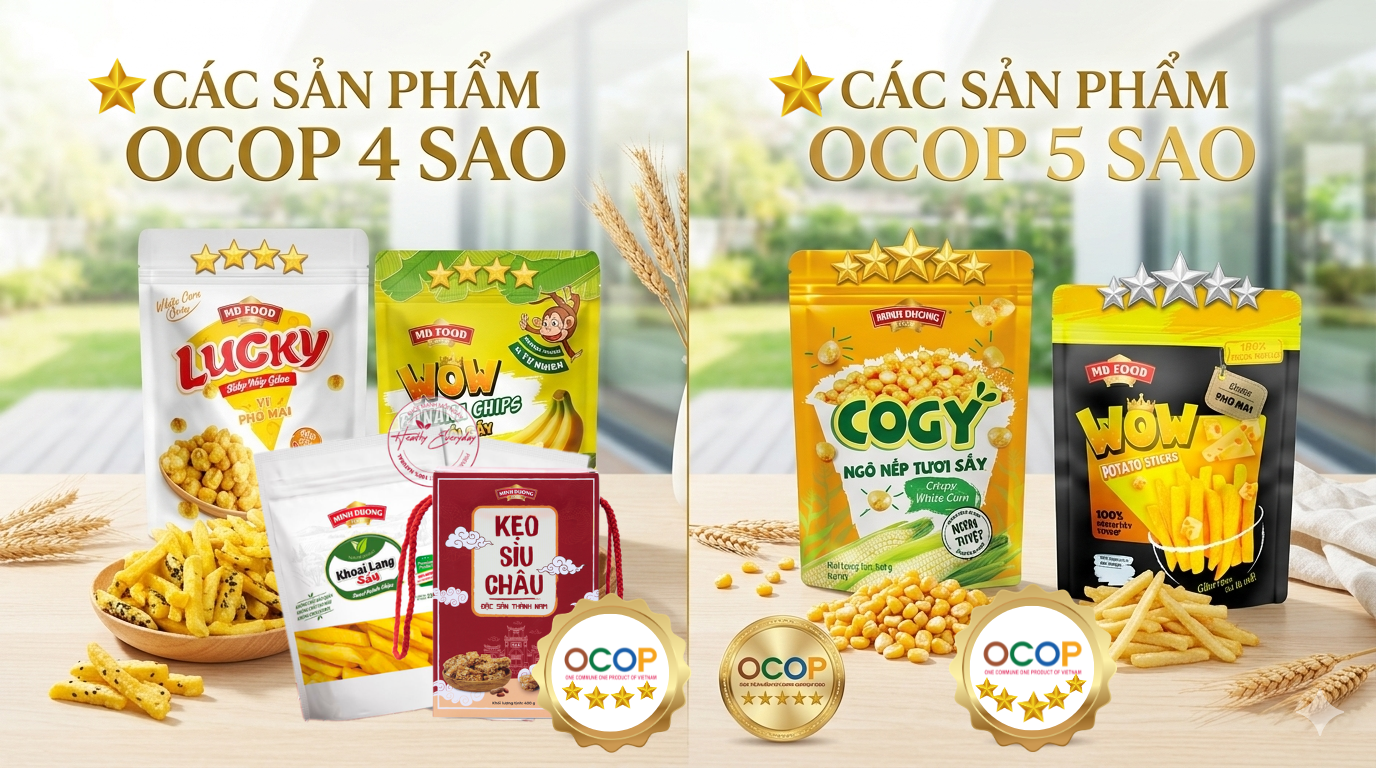 MDFOOD CÓ BAO NHIÊU SẢN PHẨM ĐẠT CHỨNG NHẬN OCOP 4 SAO & 5 SAO