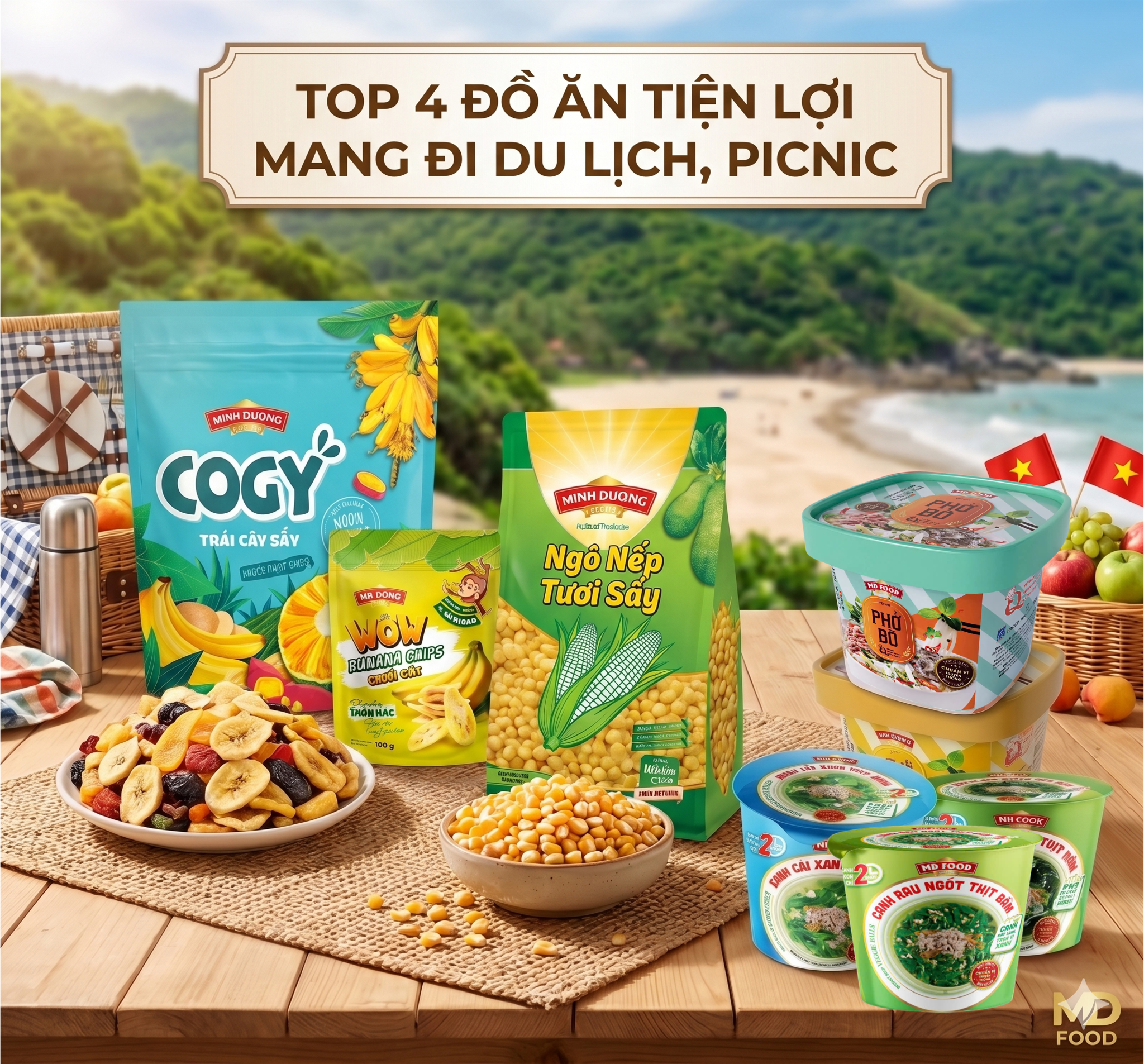 Top 4 Đồ Ăn Vặt Tiện Lợi Khi Mang Đi Du Lịch, Dã Ngoại