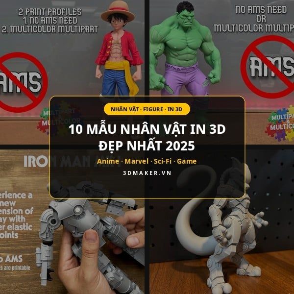 10 Mẫu Nhân Vật In 3D Đẹp Nhất 2025 – Anime, Marvel, Sci-Fi