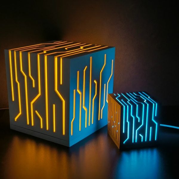 Đèn ngủ khối lập phương in 3D Cube Lamp tối giản – 3DMaker TPHCM