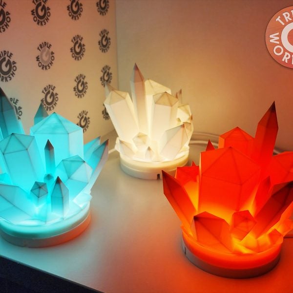 Đèn ngủ cụm tinh thể pha lê in 3D Crystal Cluster Lamp – 3DMaker TPHCM
