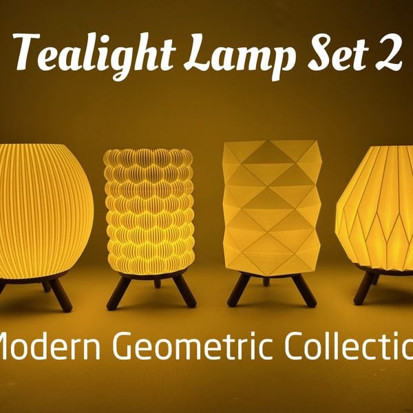 Bộ đèn tealight hình học in 3D Table Tealight Lamp Set – 3DMaker TPHCM