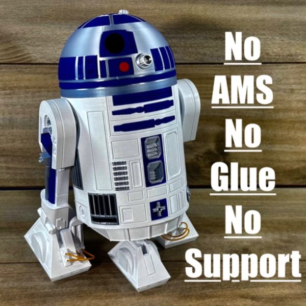 Mô hình in 3D R2-D2 Star Wars Mô hình in 3D R2-D2 Star Wars fan build FDM nhiều phần lắp ráp LED