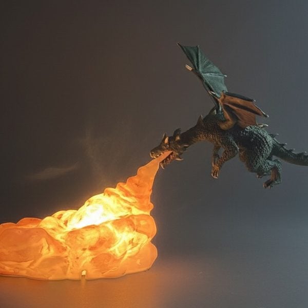 Đèn ngủ hình rồng phun lửa in 3D Dragon Breathing Fire Lamp – 3DMaker