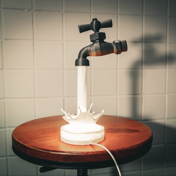 Đèn ngủ vòi nước phun sáng in 3D Faucet of Light – 3DMaker TPHCM