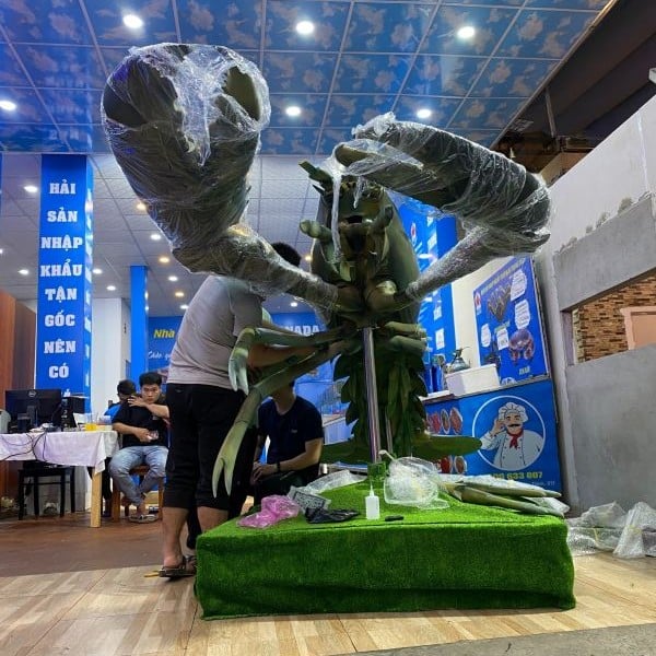 Tôm hùm hoàn thiện - 3DMaker Mô hình tôm hùm 200cm hoàn thiện - sơn đỏ chi tiết - 3DMaker