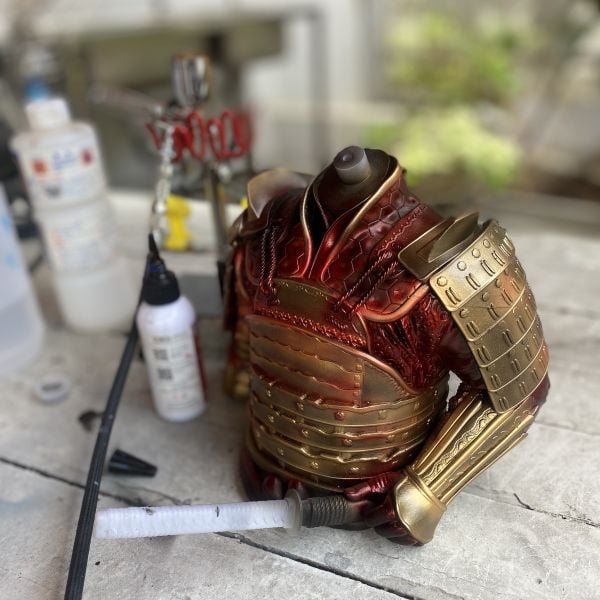 Áo giáp samurai - 3DMaker Mô hình áo giáp samurai trong quá trình sơn hoàn thiện - 3DMaker