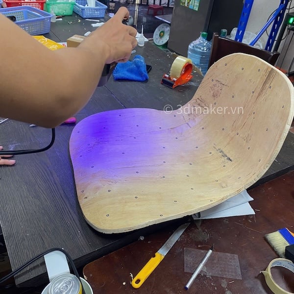 Quét 3D bề mặt cong sản phẩm gỗ để dựng lại file thiết kế tại xưởng 3DMaker