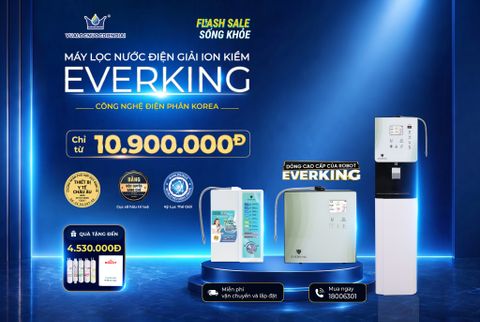 FLASH SALE SỐNG KHỎE – SỞ HỮU MÁY LỌC NƯỚC ĐIỆN GIẢI ION KIỀM CÔNG NGHỆ ĐIỆN PHÂN KOREA CHỈ TỪ 10.900.000Đ