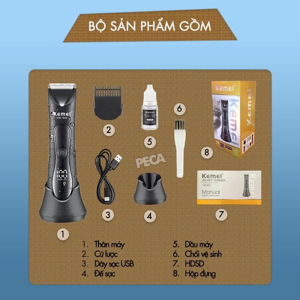 Máy cạo lông toàn thân Km-1846
