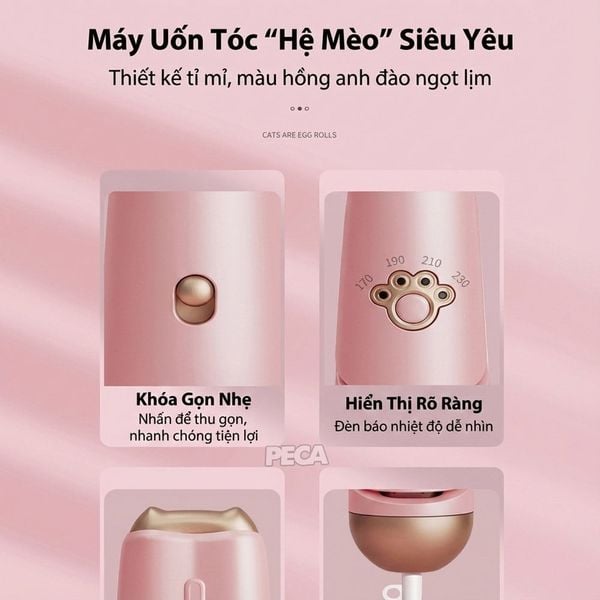 Máy uốn tóc gợn sóng thiết kế chân mèo đáng yêu bản xoăn sóng nước 32mm