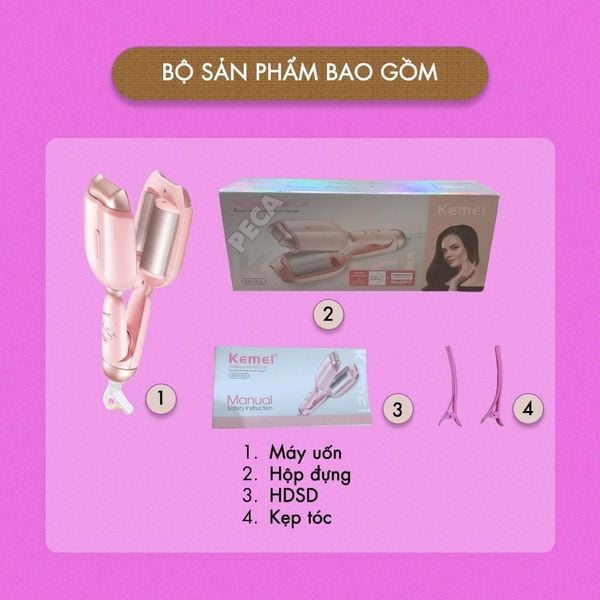 Máy uốn tóc gợn sóng thiết kế chân mèo đáng yêu bản xoăn sóng nước 32mm