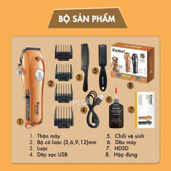 tông đơ cắt lông chó mèo KM-1596