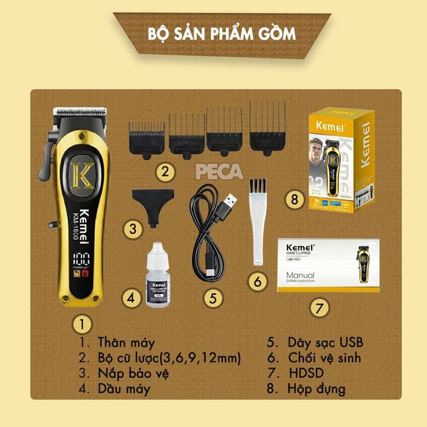 Tông đơ cắt tóc chuyên nghiệp km-1800