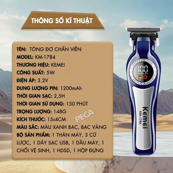 Tông đơ chấn viền km-1784