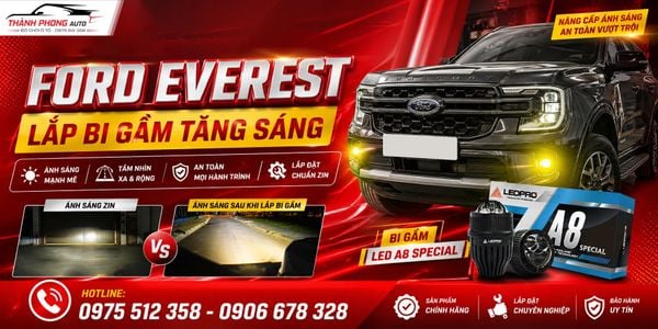 Ford Everest Lắp Bi Gầm LEDPRO A8 Special 2 Inch - Tăng Sáng Mạnh, Đi Đêm An Toàn