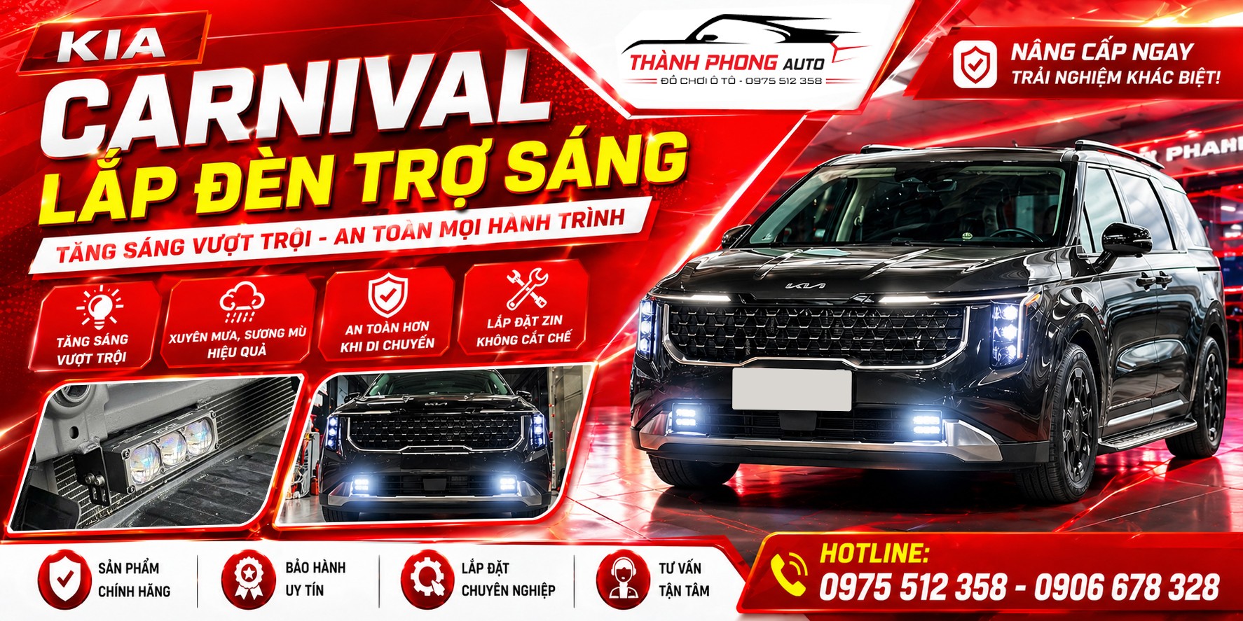 Kia Carnival Lắp Đèn Trợ Sáng - Giải Pháp Tăng Sáng An Toàn, Thẩm Mỹ Và Hiệu Quả