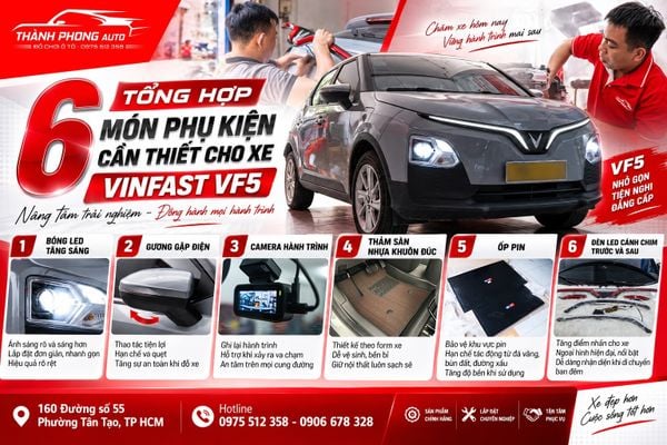6 món phụ kiện cần thiết cho VinFast VF5 tại Thành Phong Auto