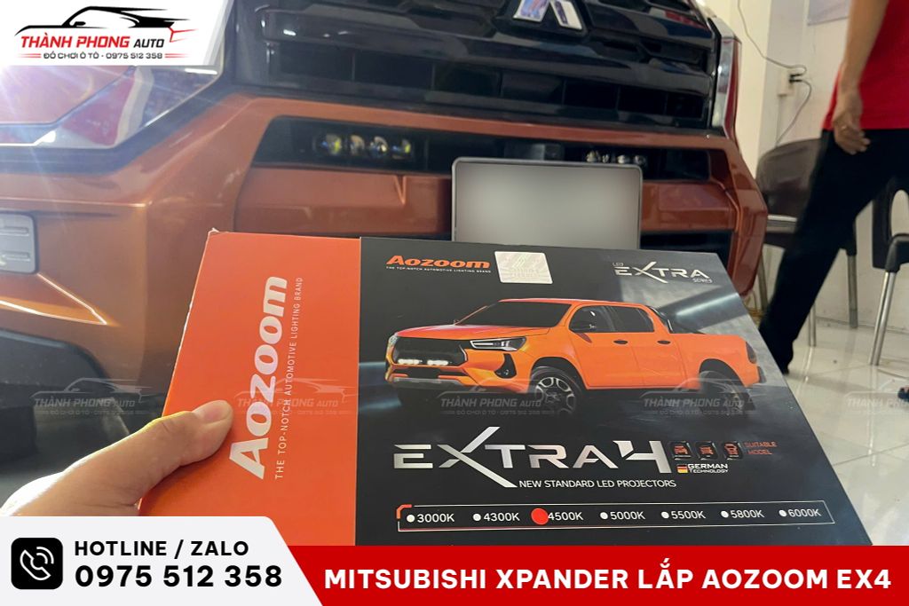 Lắp Đèn Trợ Sáng AOZOOM EX4 Cho Mitsubishi Xpander Cross