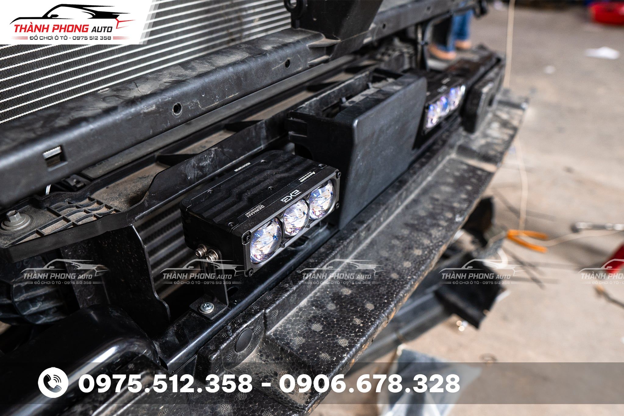 Ford everest 2024 lắp đèn trợ sáng Aozoom EX3